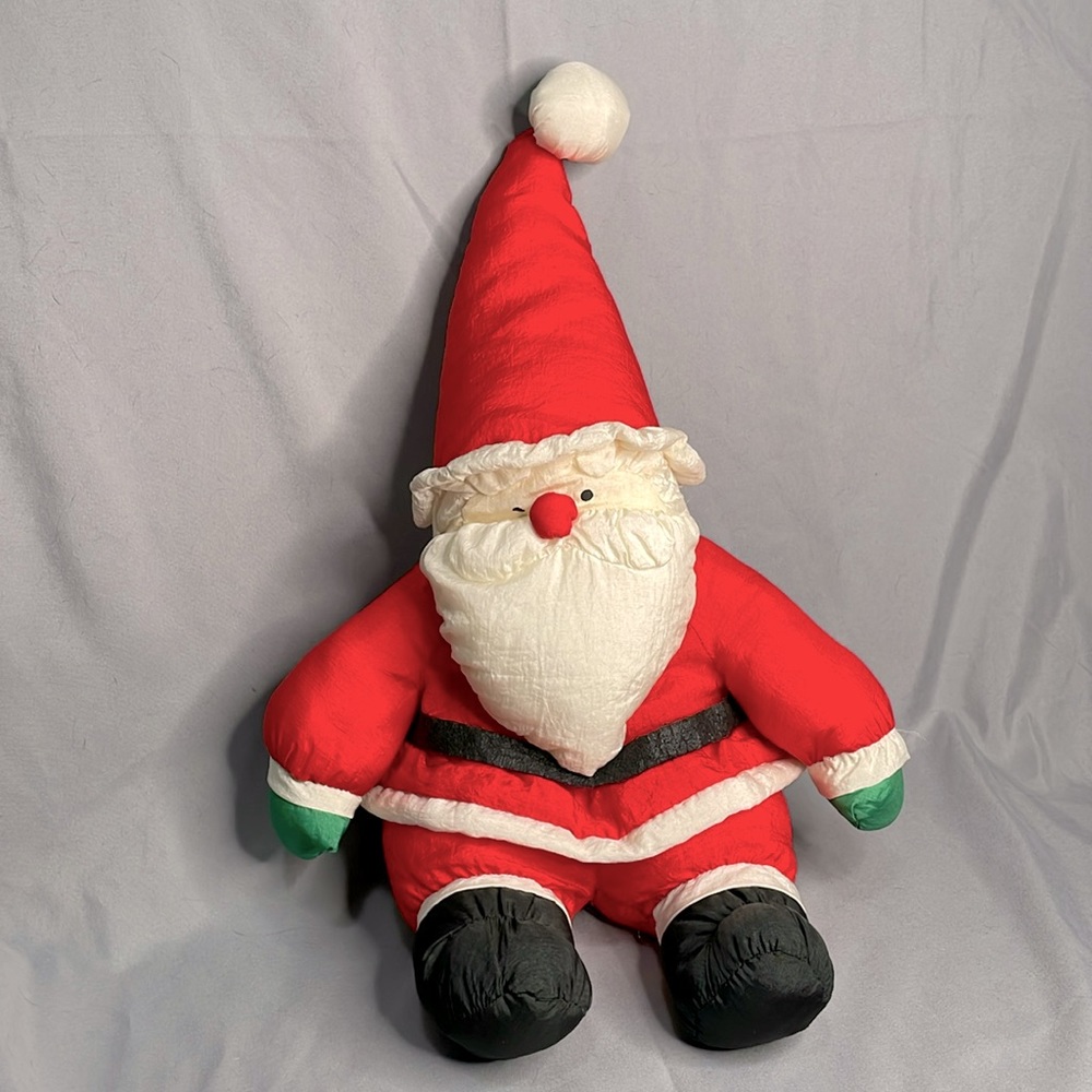 Vintage Santa Claus Christmas Dept 56 Puffy Parachute Stuffed Plush
